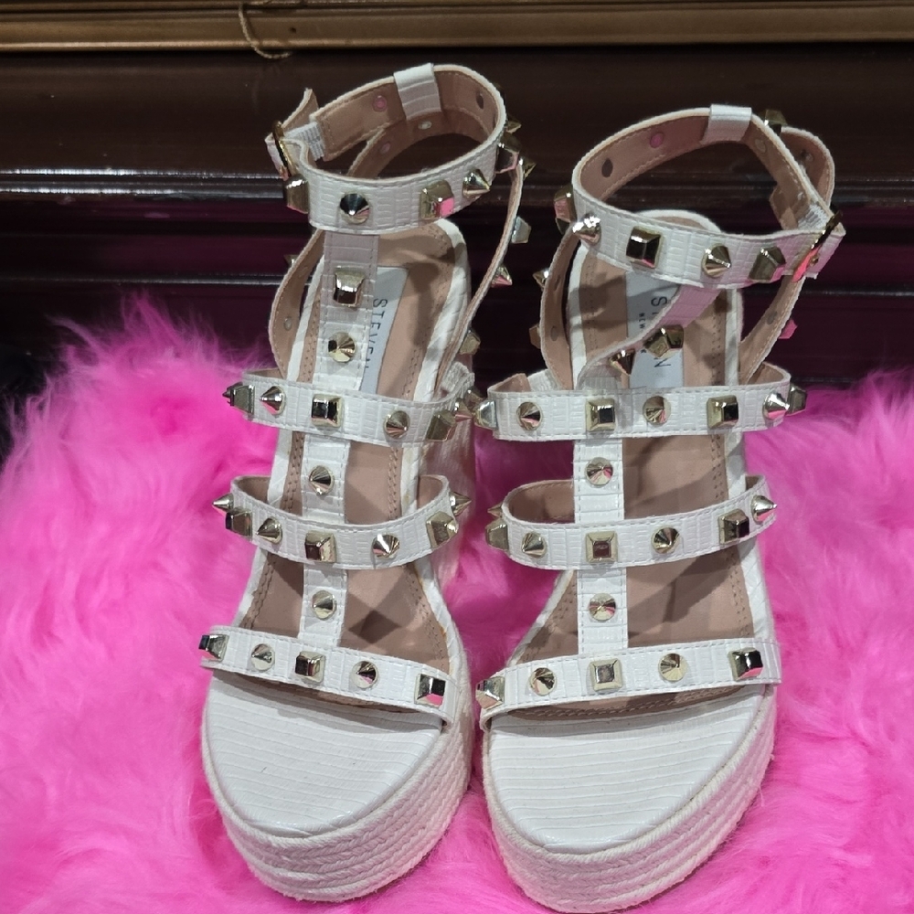 Studded White Sandals